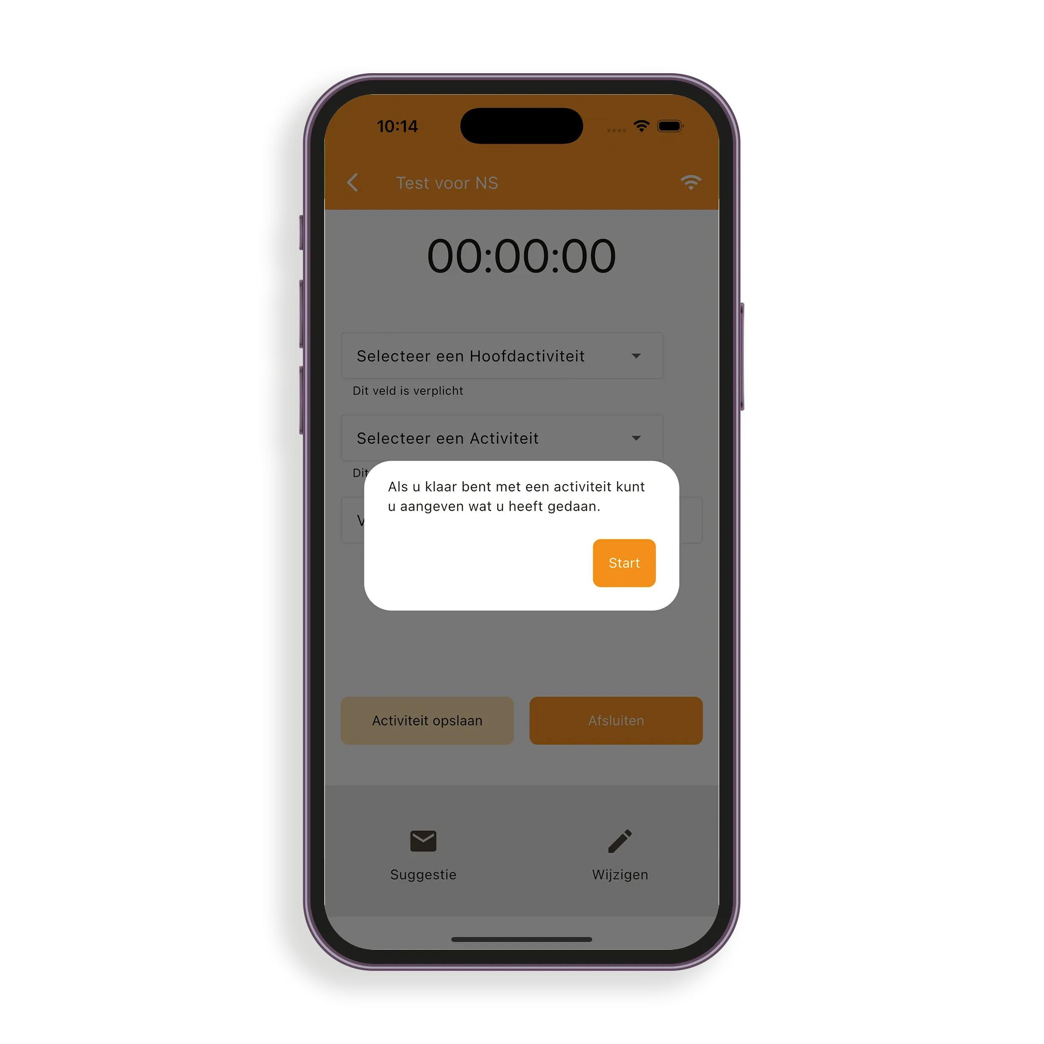 AccentPro app — start screen