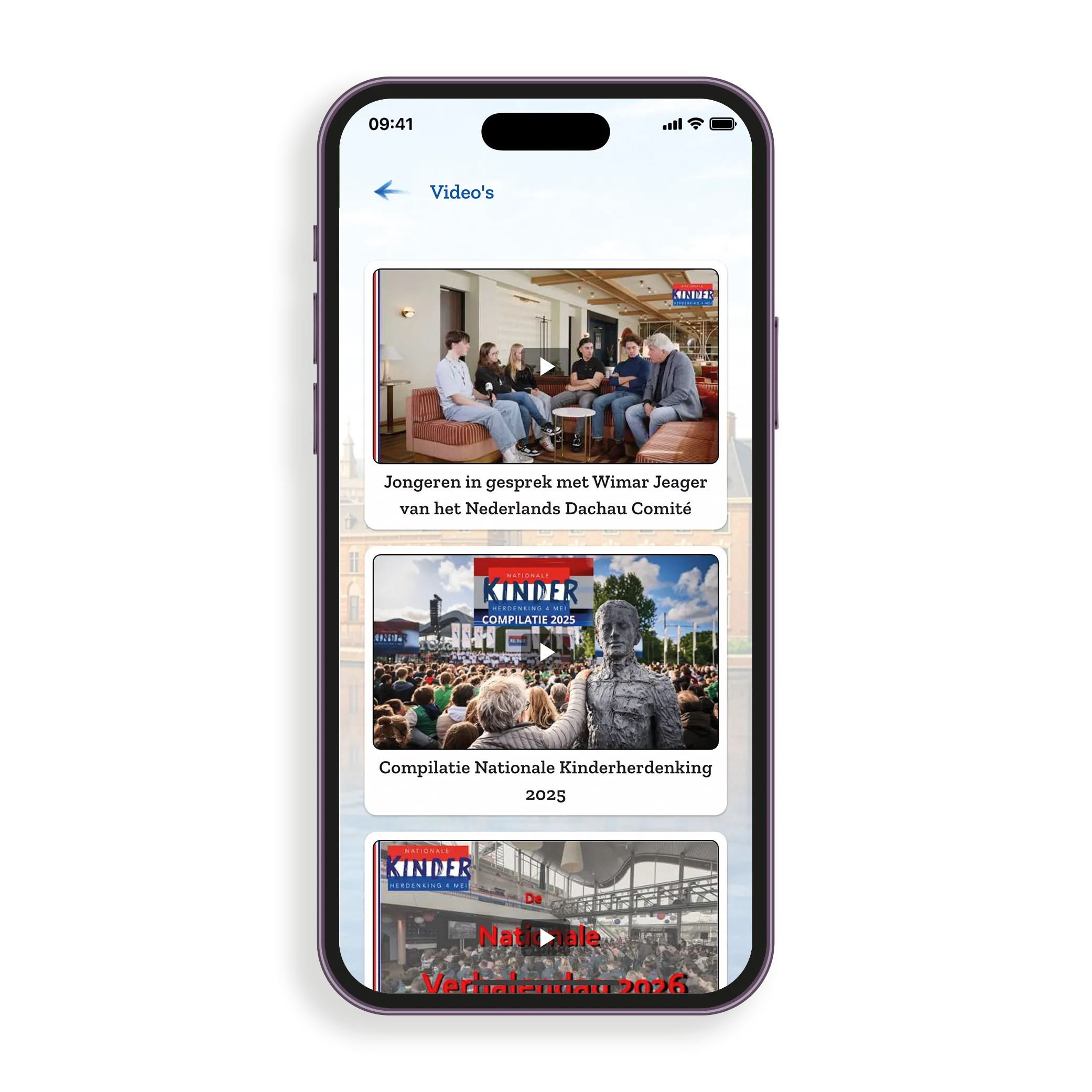 Nationale Kinderherdenking app: video's