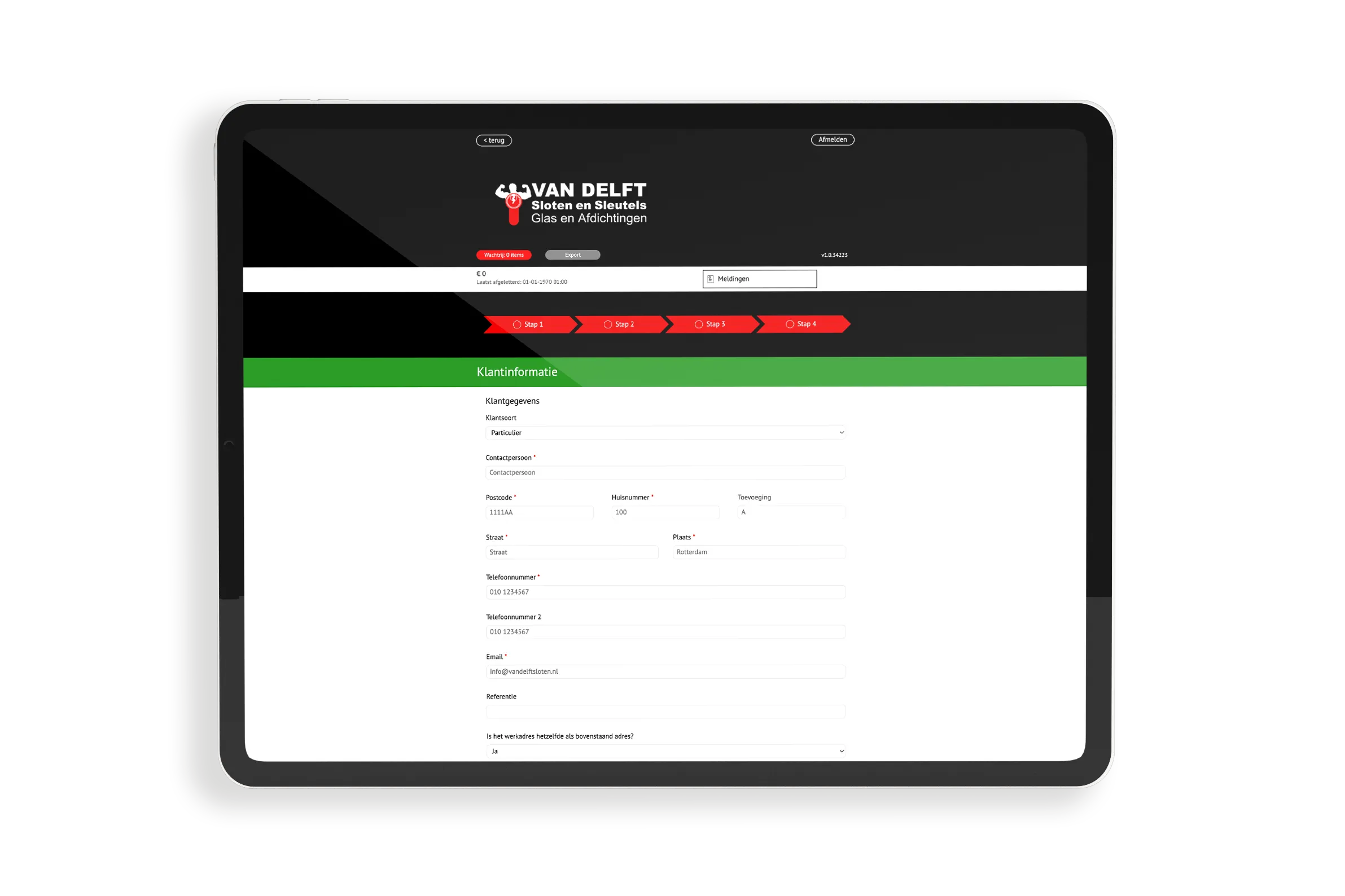 Van Delft werkbonnensysteem — werkbon