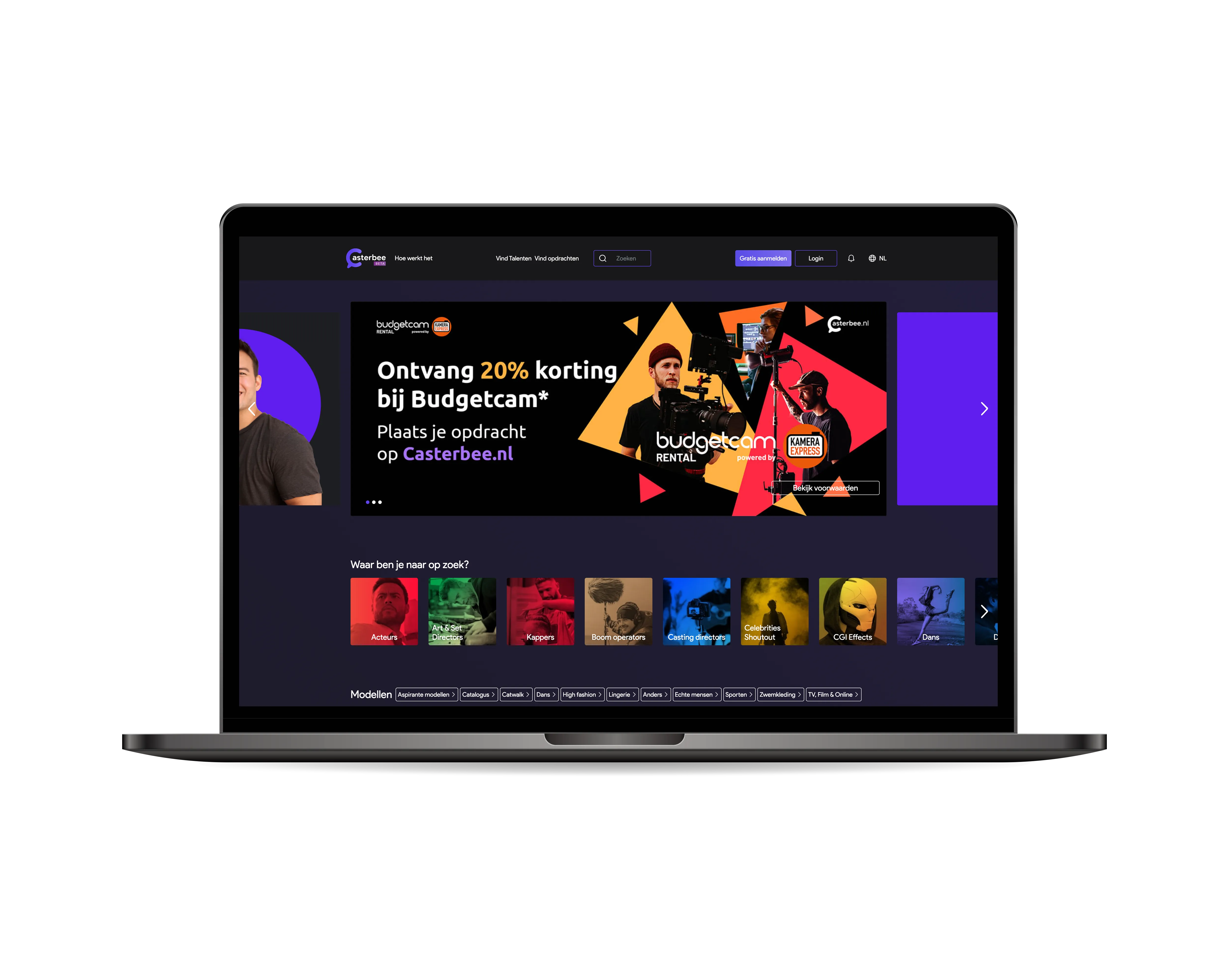 Casterbee booking platform — home overview