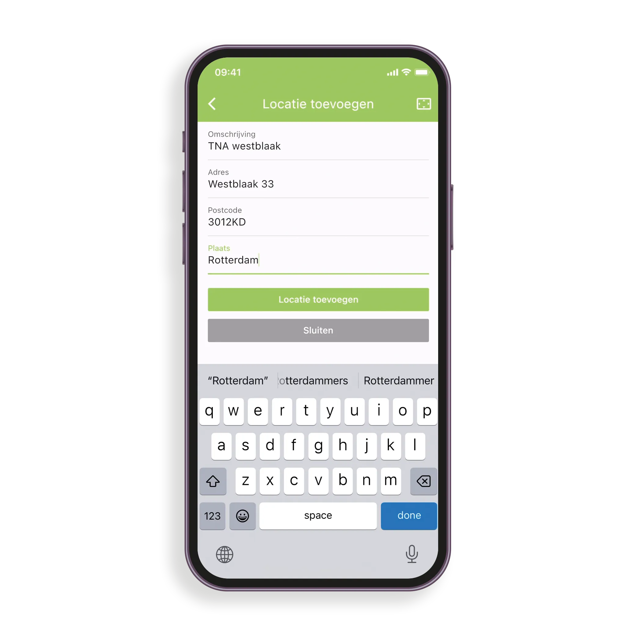 Mastercheck app — add location