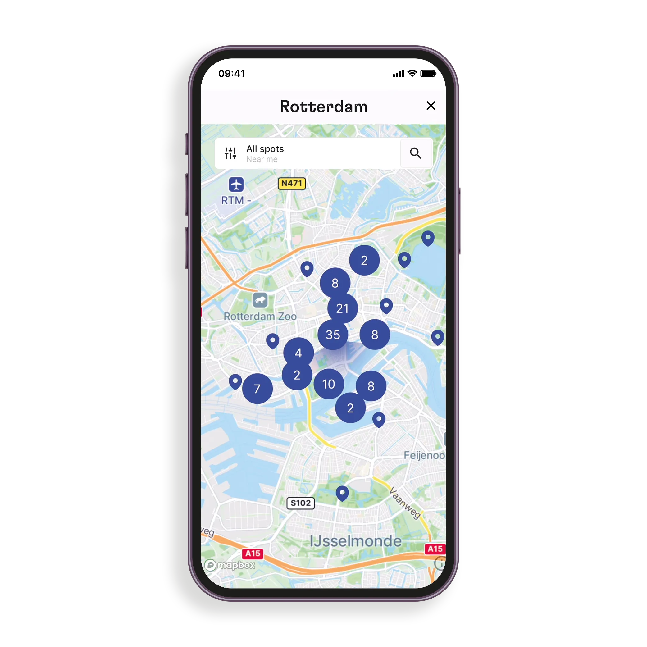 Spotted by Locals app — map view with tips